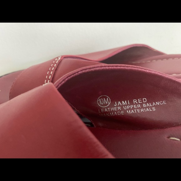 Croft & Barrow Red  Leather Slides Sz 10 - Picture 11 of 14